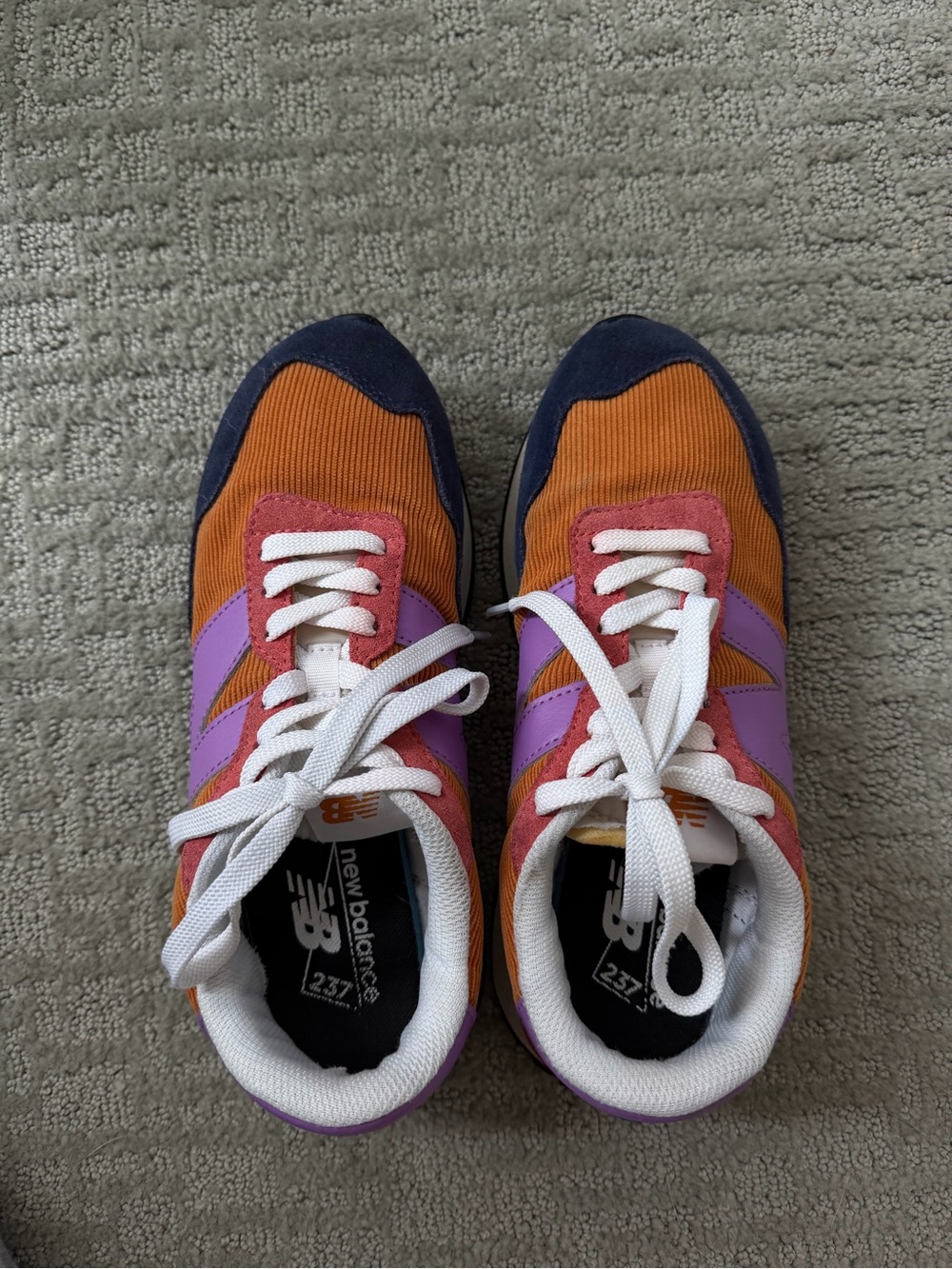New Balance 237 Orange, Purple & Pink Colorblock Runners